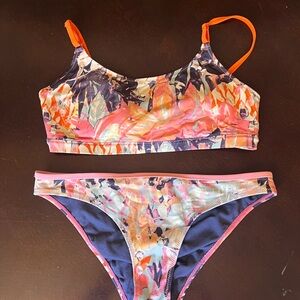 Roxy Pink and Purple Abstract Bikini